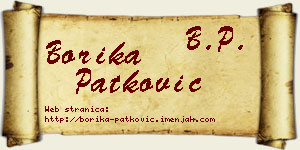 Borika Patković vizit kartica